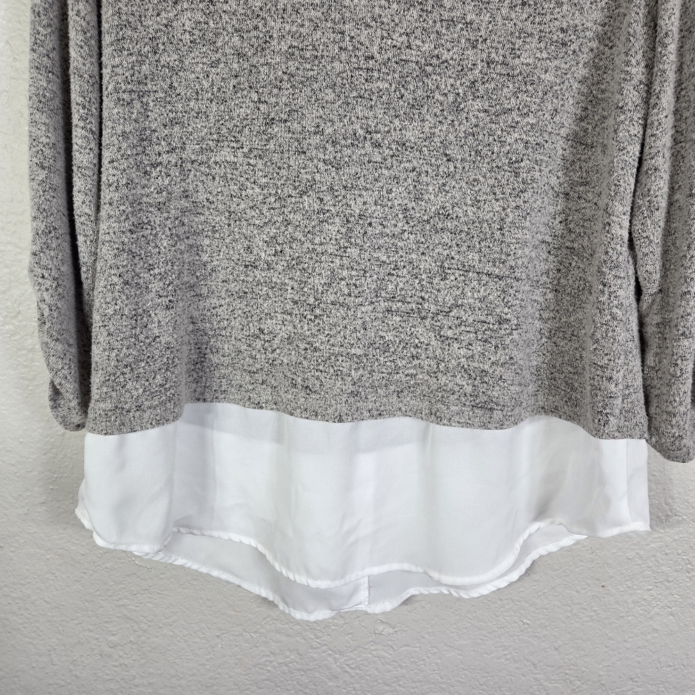 Faith And Joy Sheath Sz S Layered Twofer Sweater Embellish Collared 3/4Sleeves - Picture 11 of 16